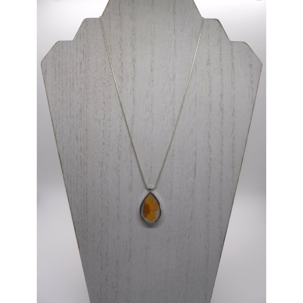 Silver Teardrop w/ Dried Flowers